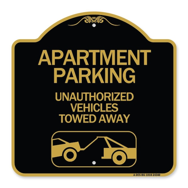 Apartment Parking Unauthorized Vehicles Towed Away With Car Tow Graphic, A-DES-BG-1818-24340